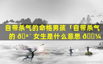 自带杀气的命格男孩「自带杀气的 🪴 女生是什么意思 🌼 」